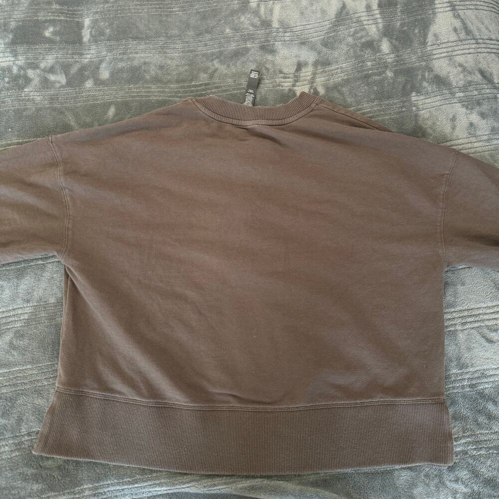 Vuori Laguna Henley in Cocoa Heather Long Sleeve Organic Cotton Sweater Women XS - Picture 12 of 16